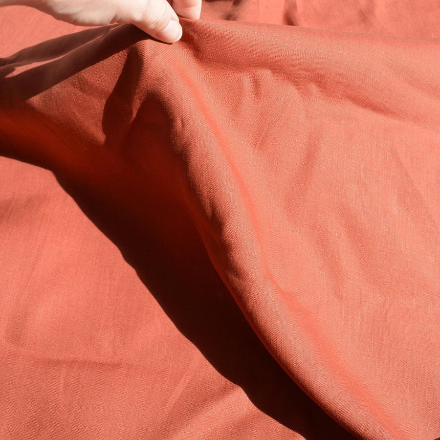 Red clay | 100% linen | Linen | Designer Deadstock | By the Yard