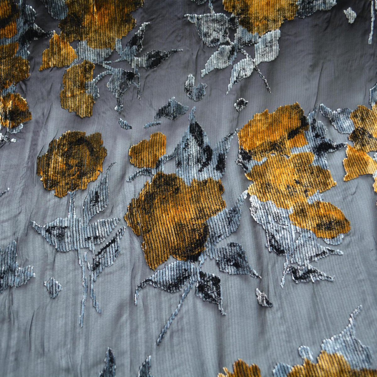 Italian Silk Chiffon Burnout Velvet Floral Haute Couture | By the Yard