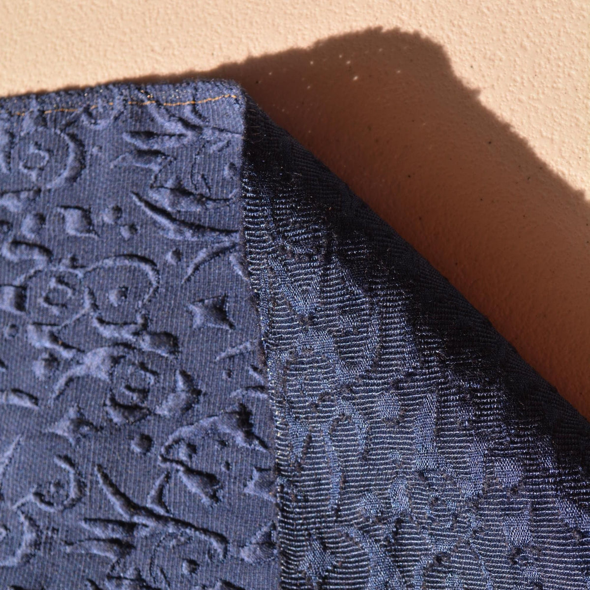 Louise Farrard Brocade Fabric | Navy | Upholstery Fabric & Home Decor Textile | Curtain, Drapery, Pillow | By the Yard