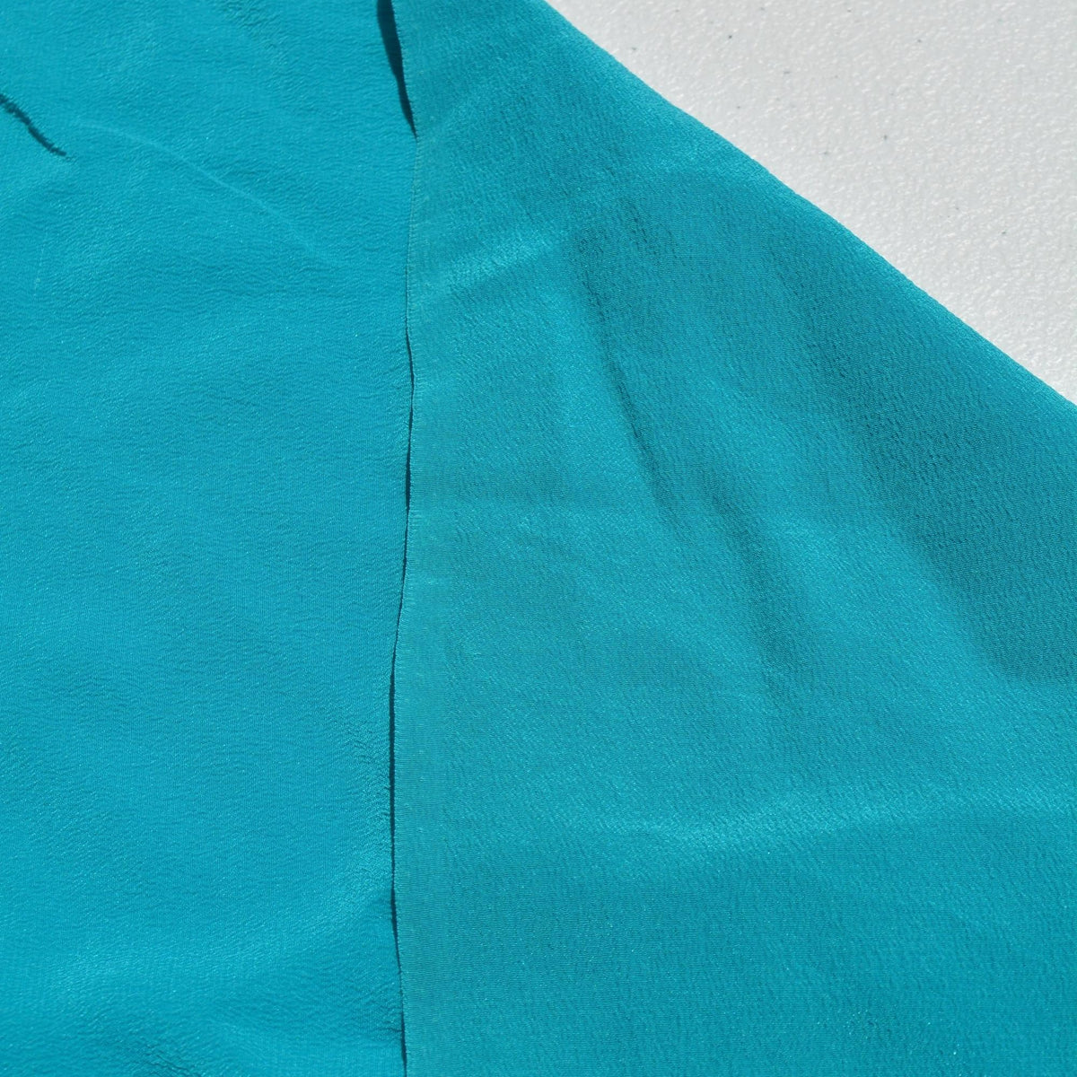 Pure Silk Pebble Crepe Fabric | Blue Lightweight Washed Designer Deadstock | Dresses, Blouses, Skirts | By the Yard
