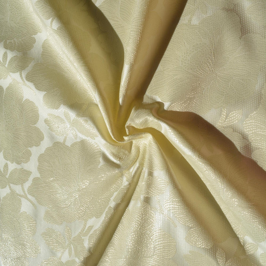 Brocade Fabric | Ivory and gold | Upholstery Fabric & Home Decor Textile | Curtain, Drapery, Pillow | By the Yard