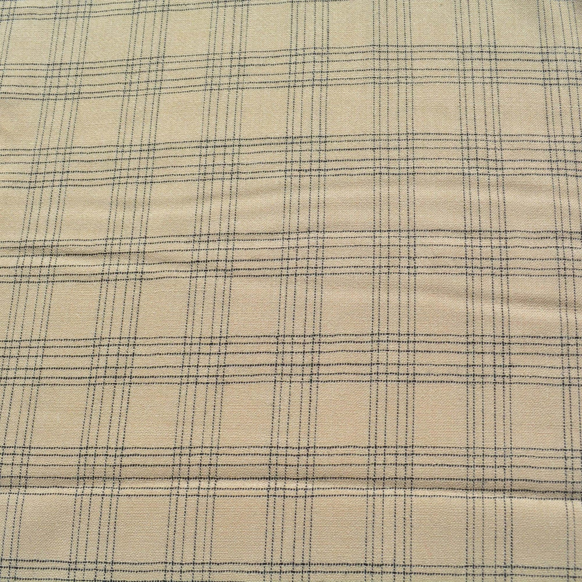 Beige and black plaid | 100% wool | Wool Suiting (Plaid) | Designer Deadstock |By the Yard