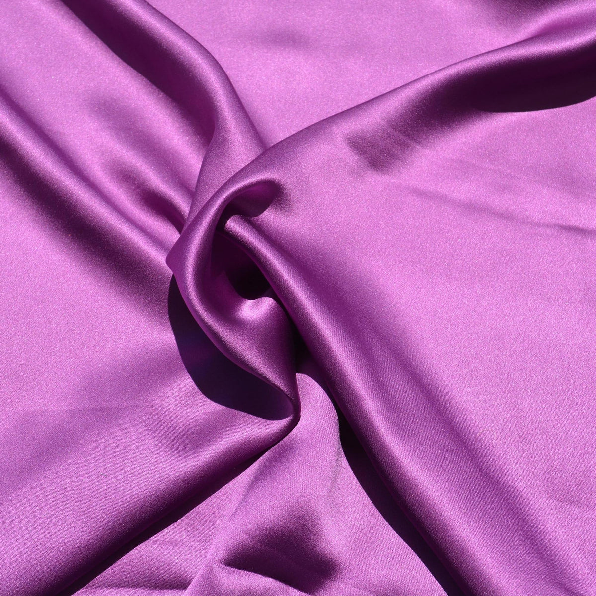Pure Silk Charmeuse Fabric | Purple Designer Deadstock | Dresses, Skirts, Blouses | By the Yard