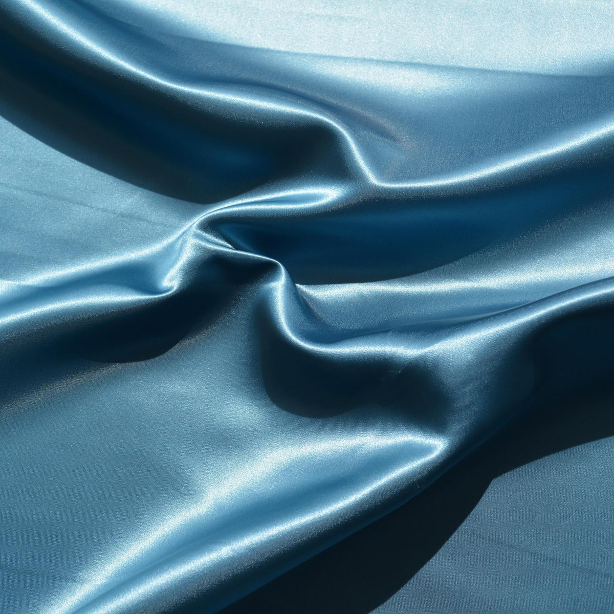 Blue Duchess Satin Fabric | Designer Deadstock | By the Yard
