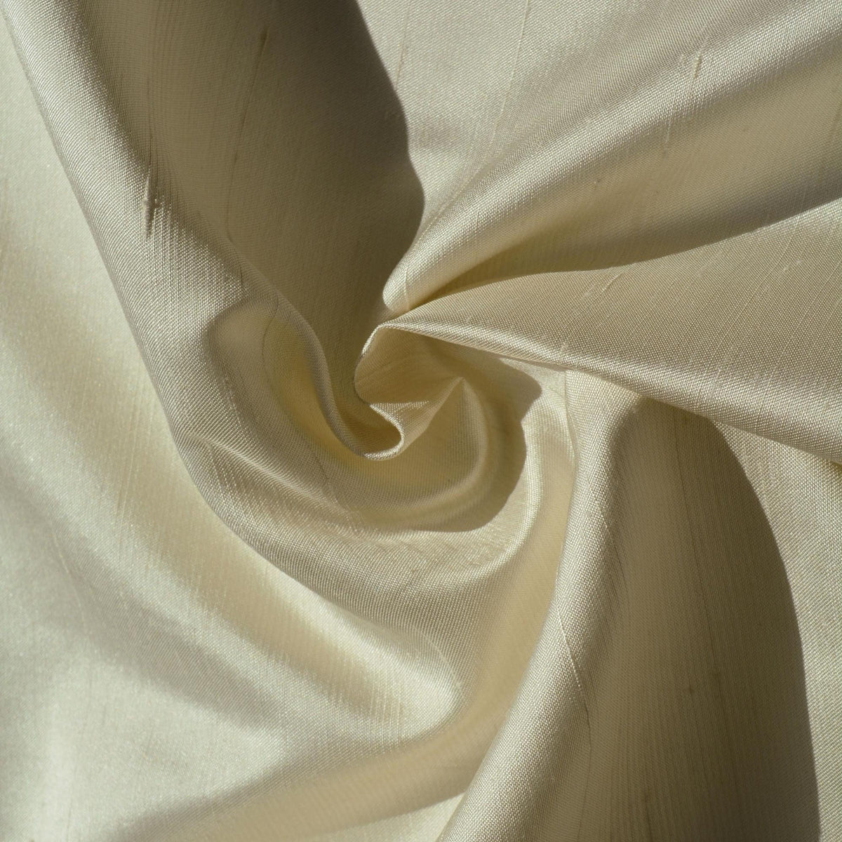 Silk Dupioni Fabric Ivory Midweight Slub Texture 48 Inch Usable | By the Yard