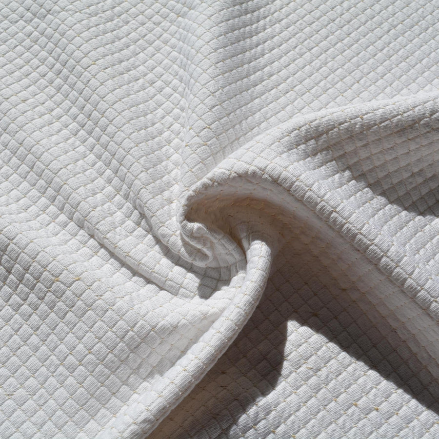 White 100% Cotton Brocade Fabric | Upholstery Fabric & Home Decor Textile | Curtain, Drapery, Pillow | By the Yard