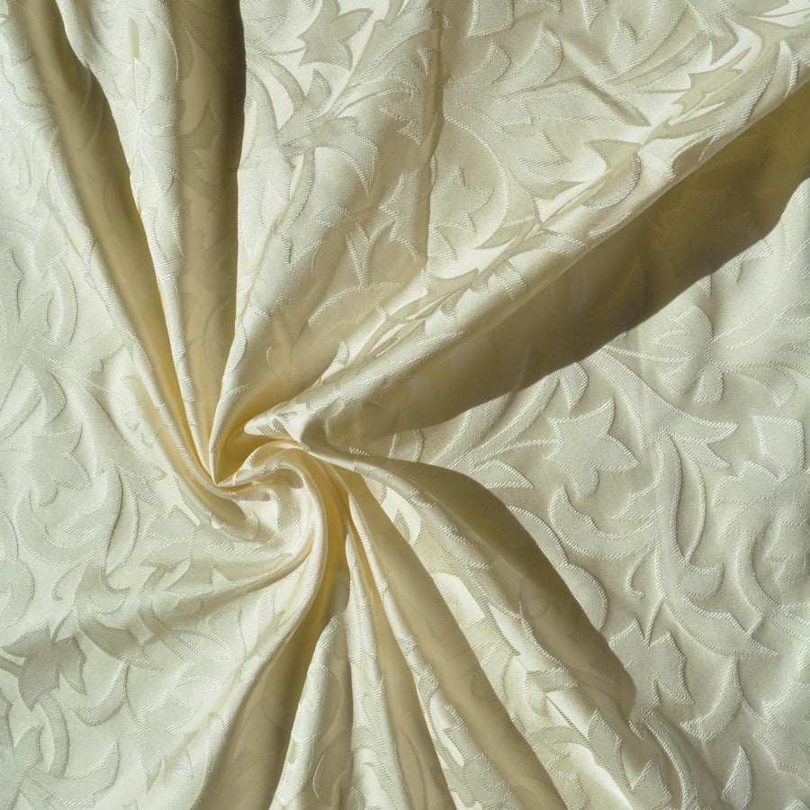 Silk Jacquard Fabric | 100% Silk Ivory Reversible Double Sided Midweight 54.5 Inch Wide | By the Yard