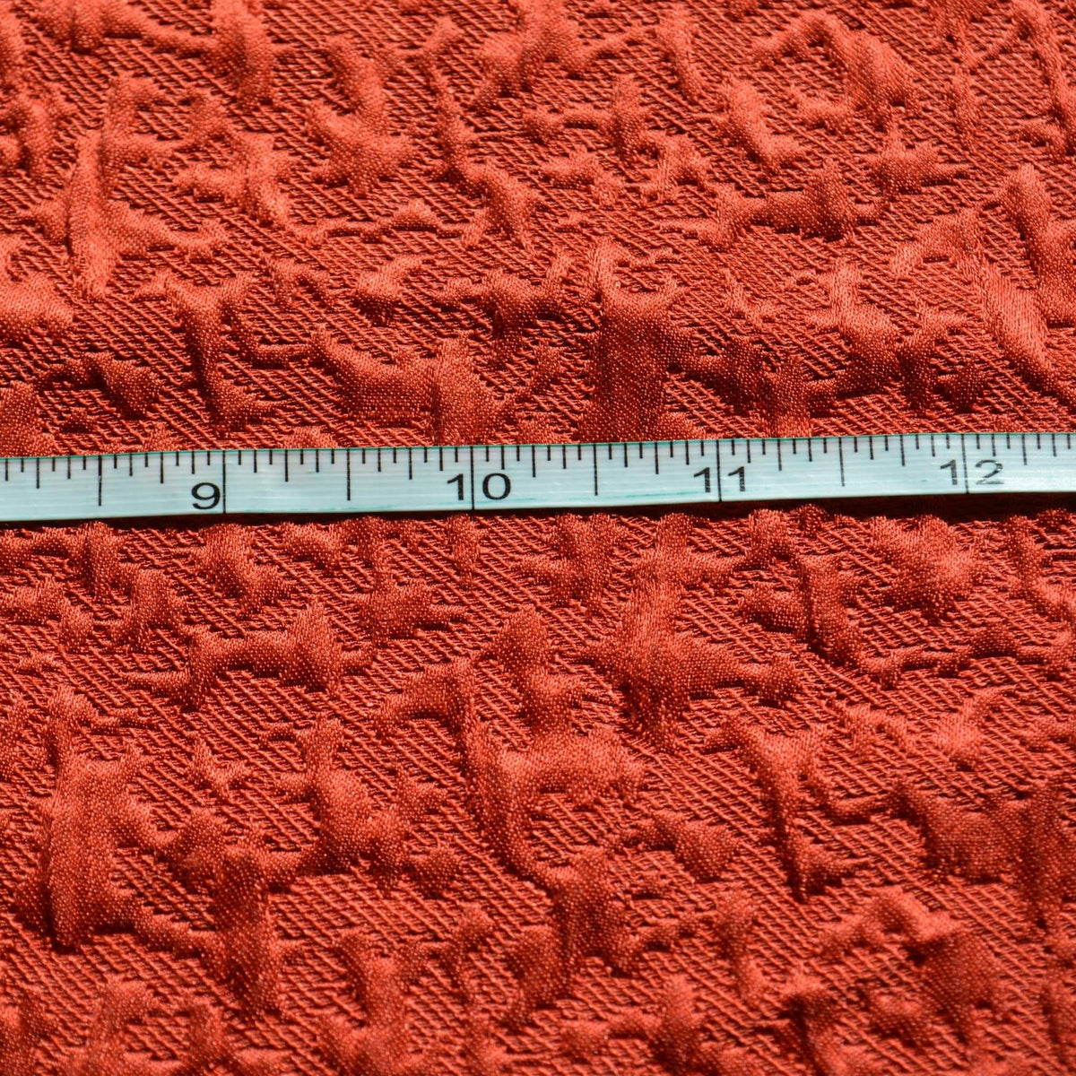 Italian Silk Wool Blend Fabric Red Textured Designer Textile | By the Yard