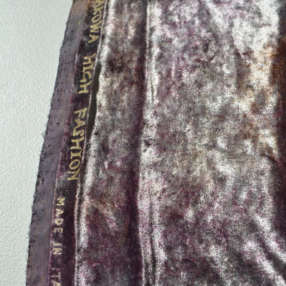 Silver | silk polyester blend | Crushed Velvet | Designer Deadstock | Velvet |By the Yard