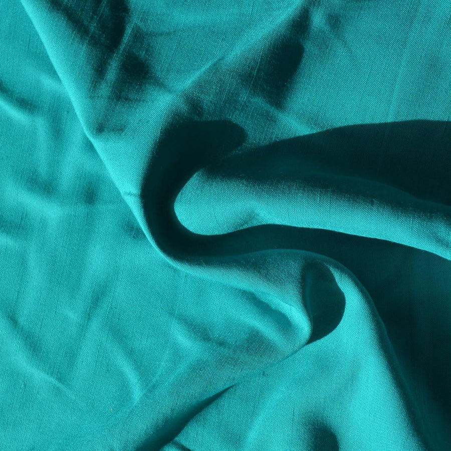 Raw Silk Noil Fabric Aqua Dupioni / broadcloth 60" Wide Luxury Fabric | By the Yard