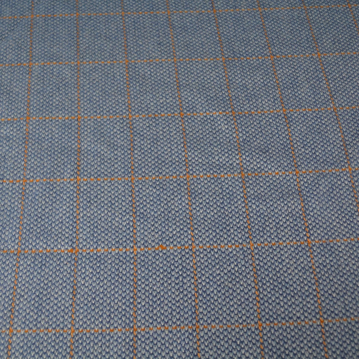 Made in Scotland Wool Tweed | Blue Mink Chinchilla Cashmere Lambswool Windowpane Midweight Designer Fabric 65 Inch Usabl