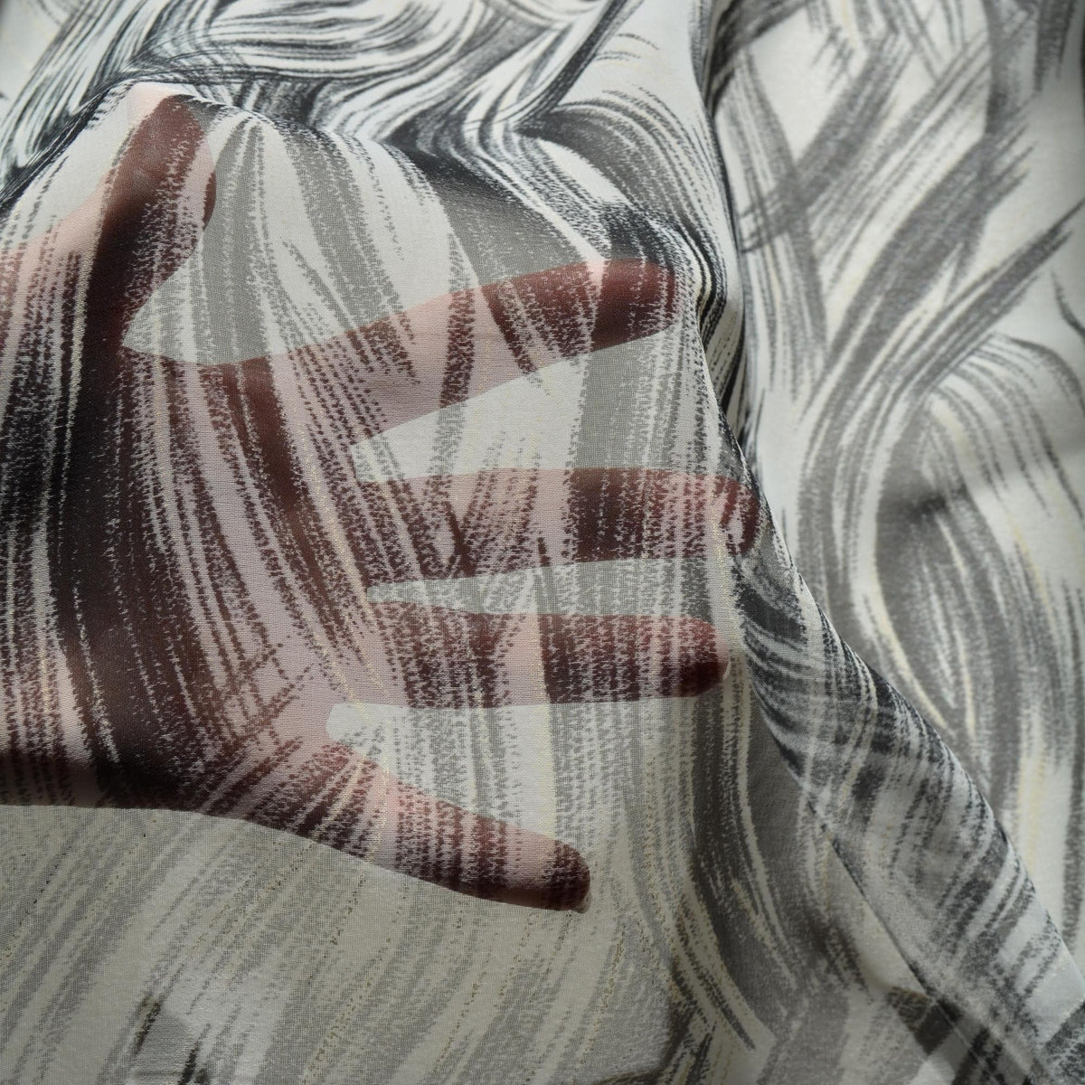 Silk Chiffon Print Fabric | Polyester Designer Deadstock Yardage |By the Yard