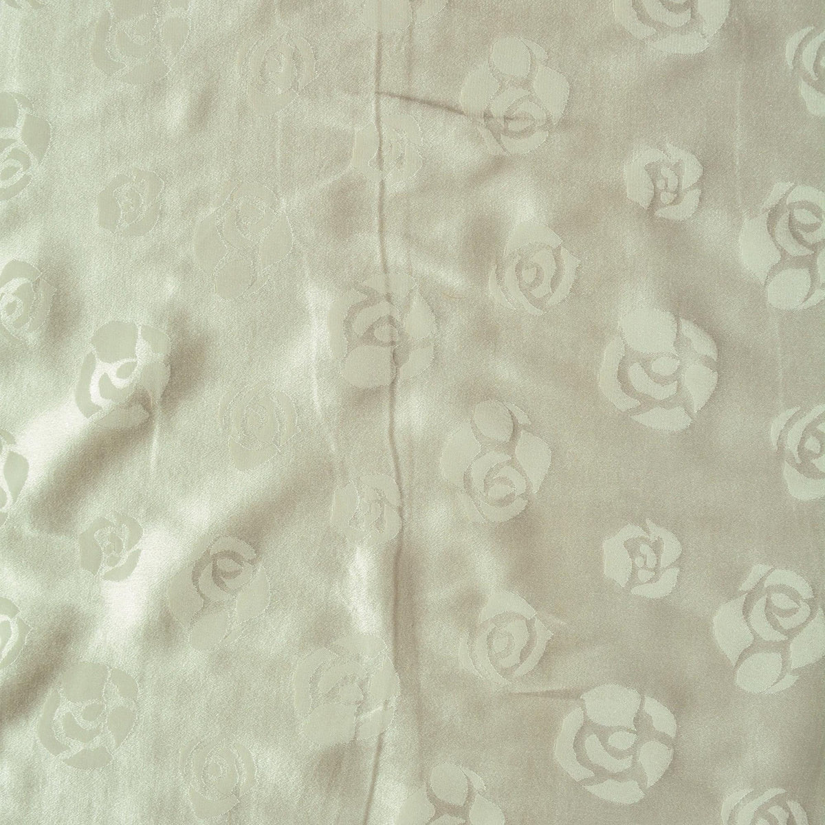 European 100% Silk Jacquard Fabric | Silk Floral Brocade White Roses Fabric | Luxury Bridal & Dressmaking Fabric | By th