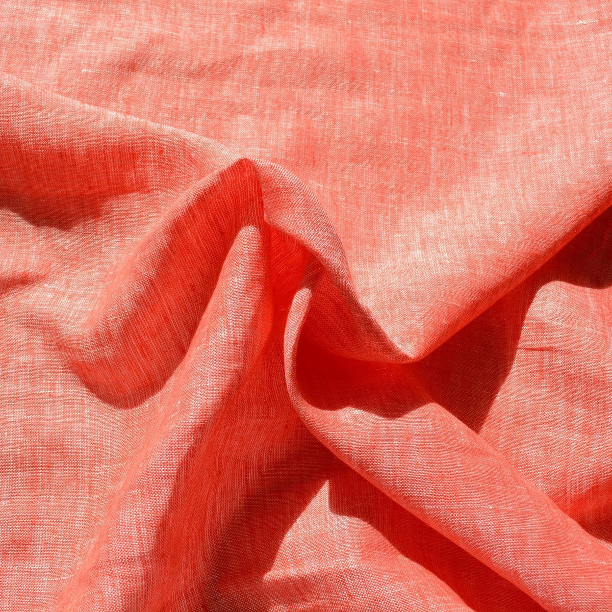 100% Linen Fabric Coral pink and white 56" Wide Dressmaking Tailoring | By the Yard