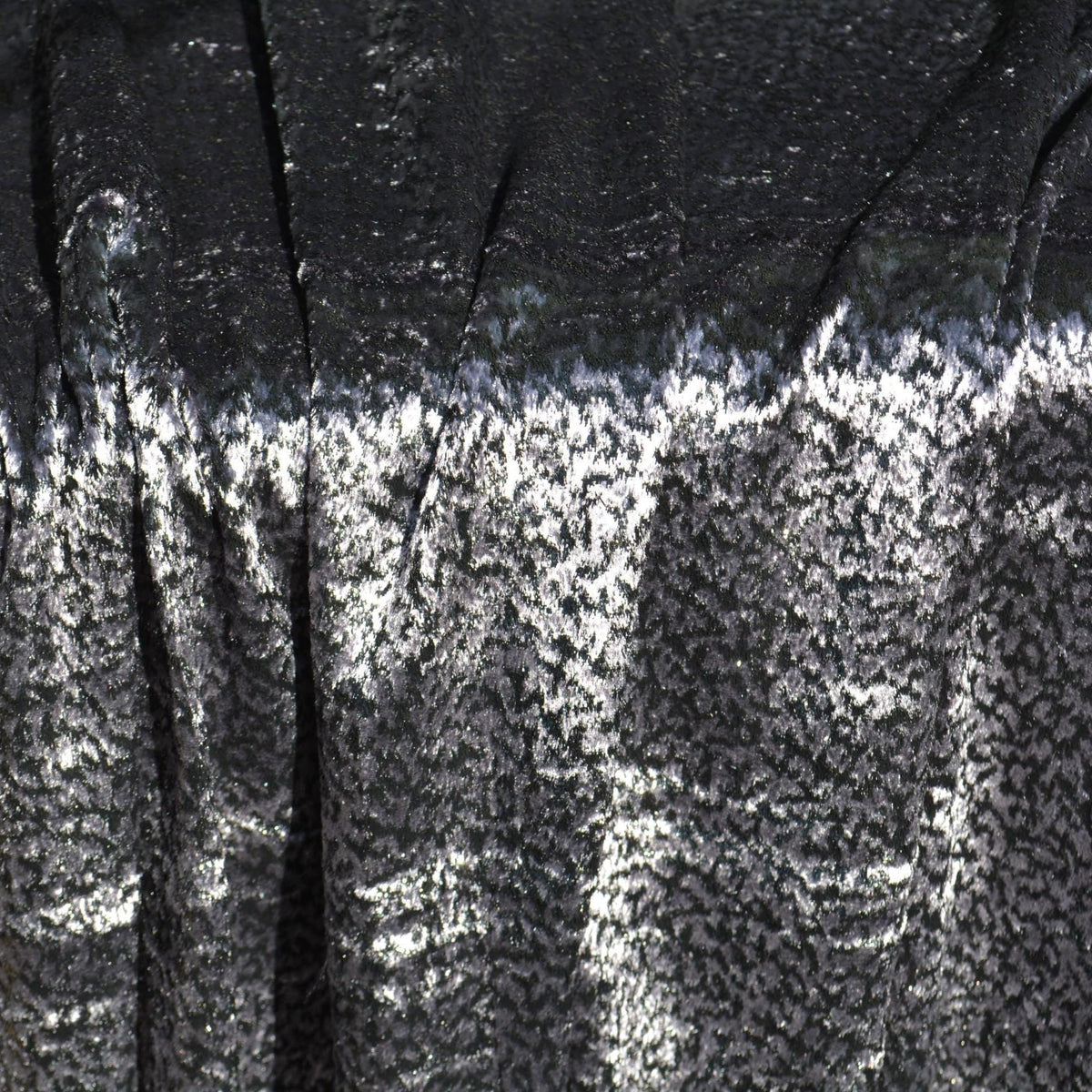 Gray Black Metallic Velvet on Silk Georgette | Designer Fabric | Silk Burnout Velvet, Luxury Dressmaking Fabric | By the