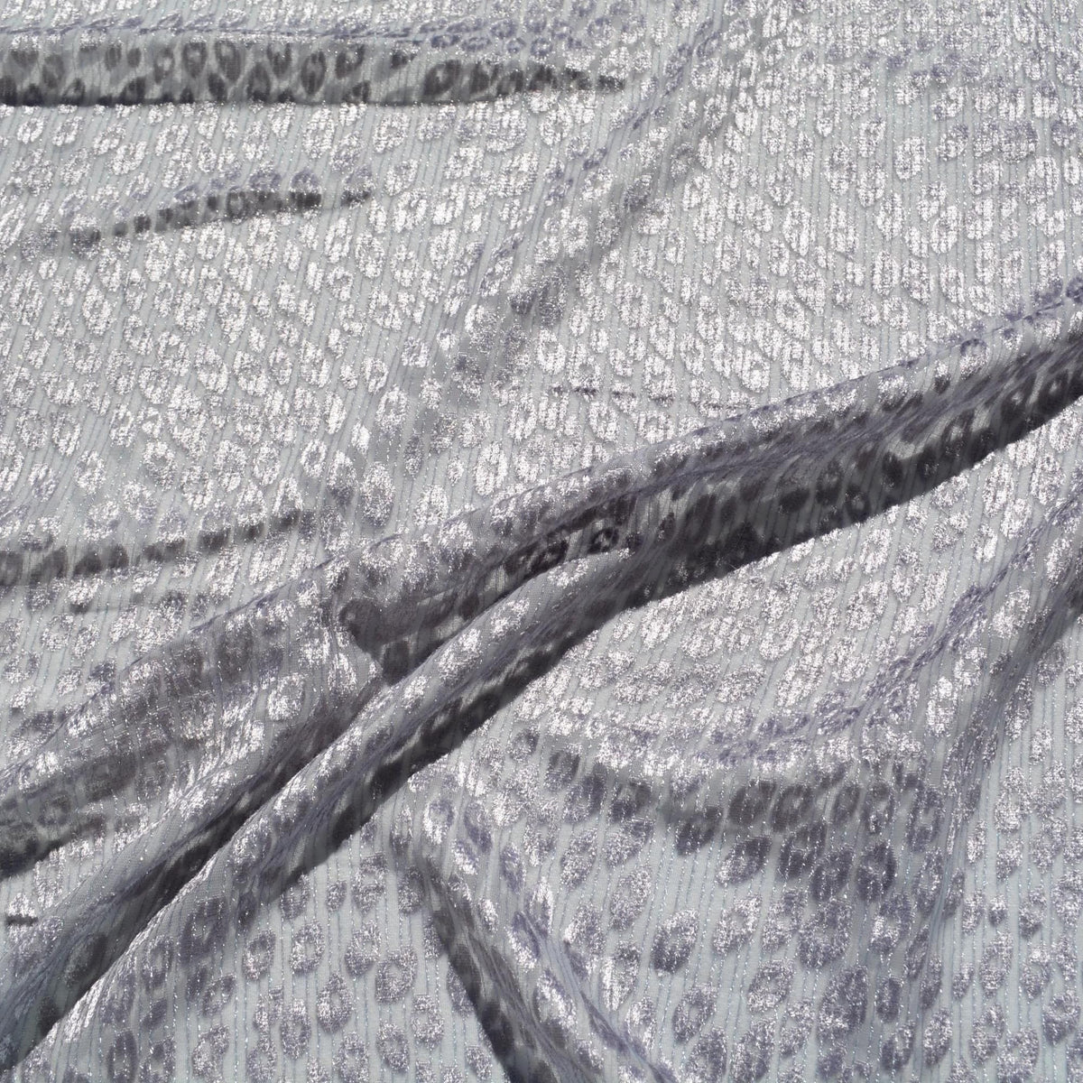 Chiffon Burnout Fabric | Light gray |By the Yard
