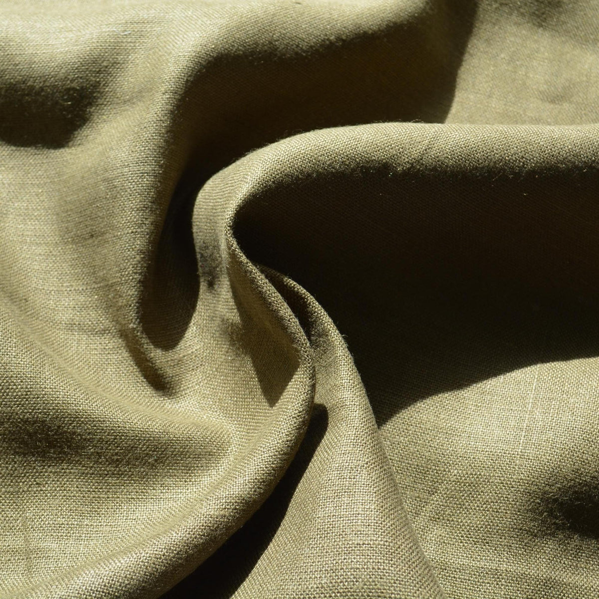 100% Linen Fabric Thick weave Army green thick weave Midweight to heavyweight 55" Wide Dressmaking Tailoring | By the Ya