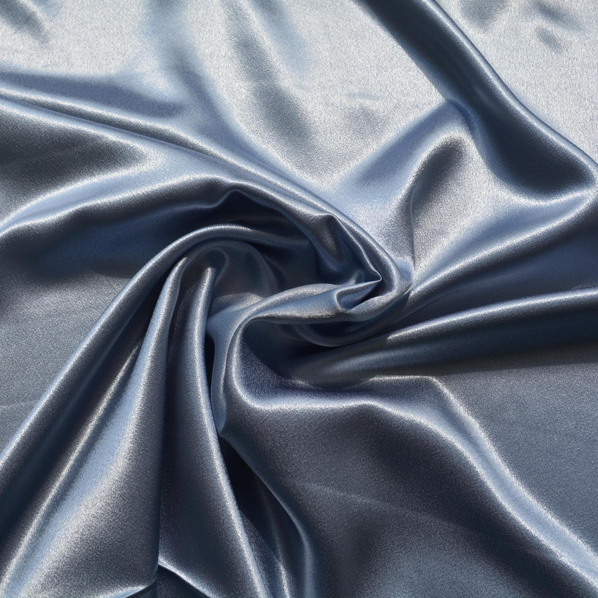 Blue Satin Fabric | Designer Deadstock | By the Yard