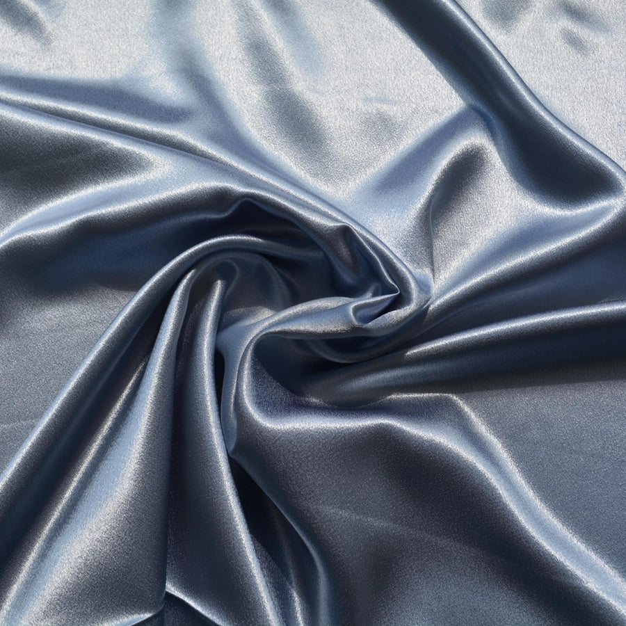Blue Satin Fabric | Designer Deadstock | By the Yard