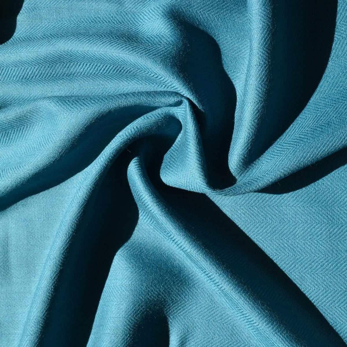 Blue herringbone | 100% wool | Wool Suiting (Herringbone) | Designer Deadstock |By the Yard