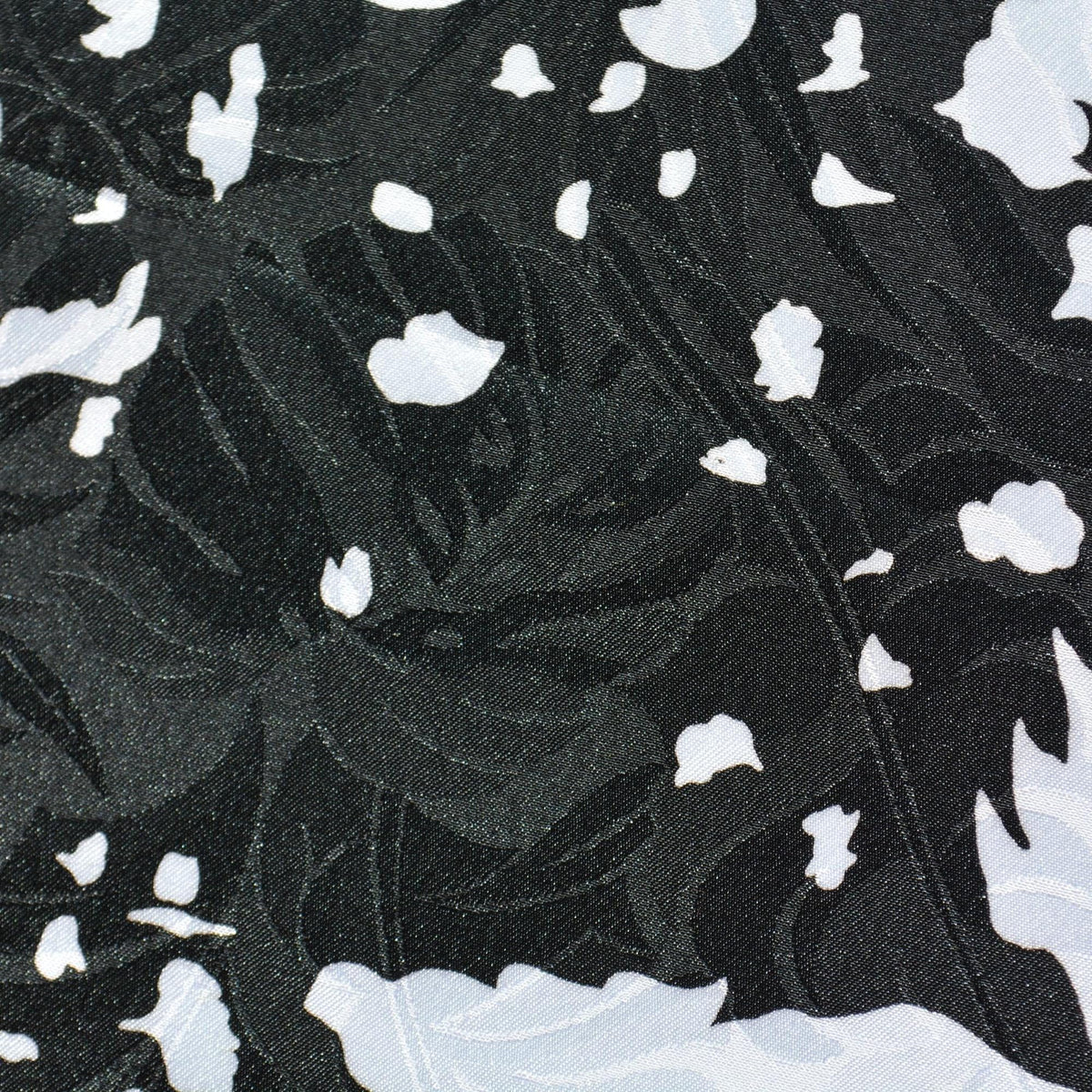 100% Silk Crepe de Chine Print Black and white Floral print 45" Wide Luxury Fabric Sewing | By the Yard