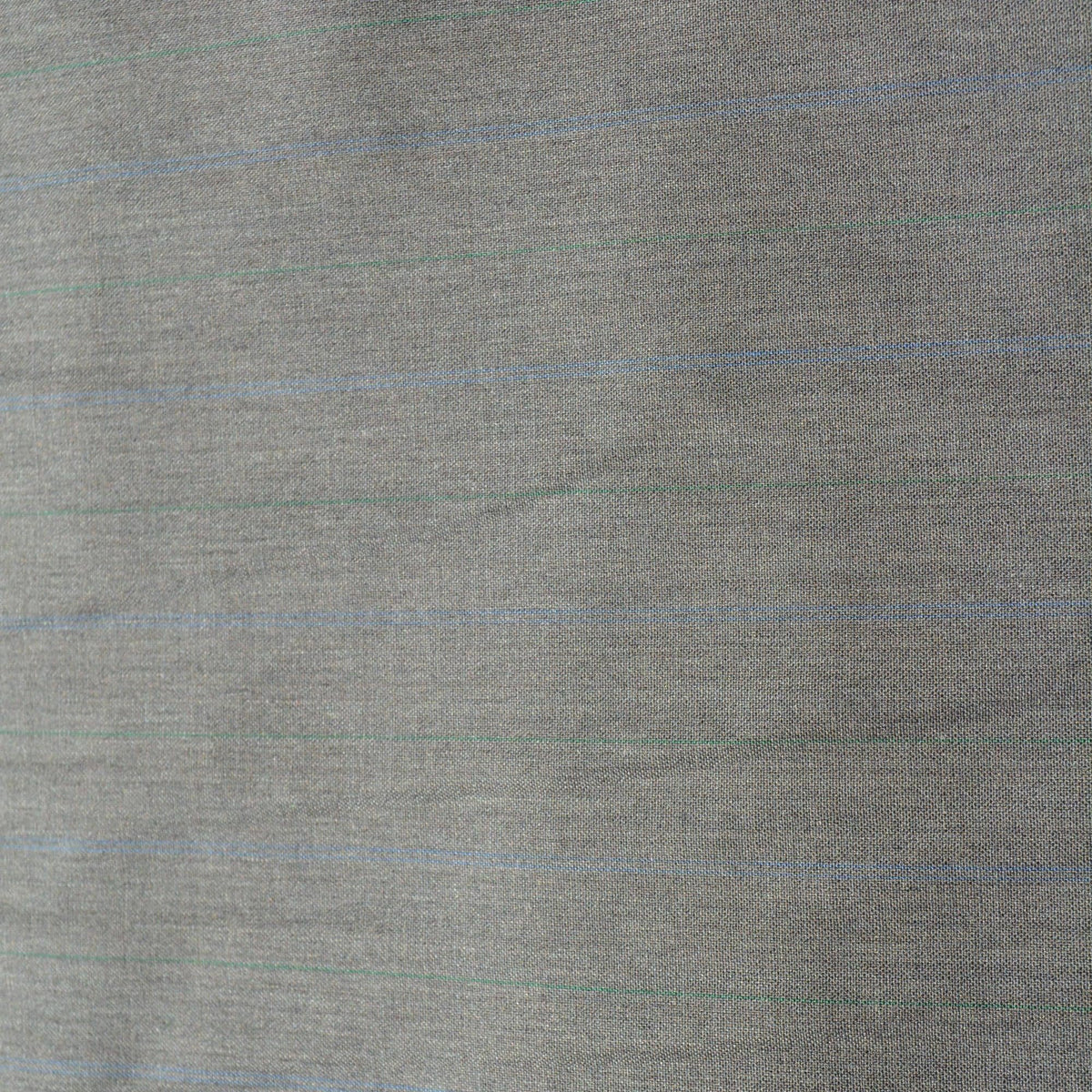 British Super 120s Pure Wool Suiting | Gray with blue stripes | Designer Fabric Yardage |By the Yard
