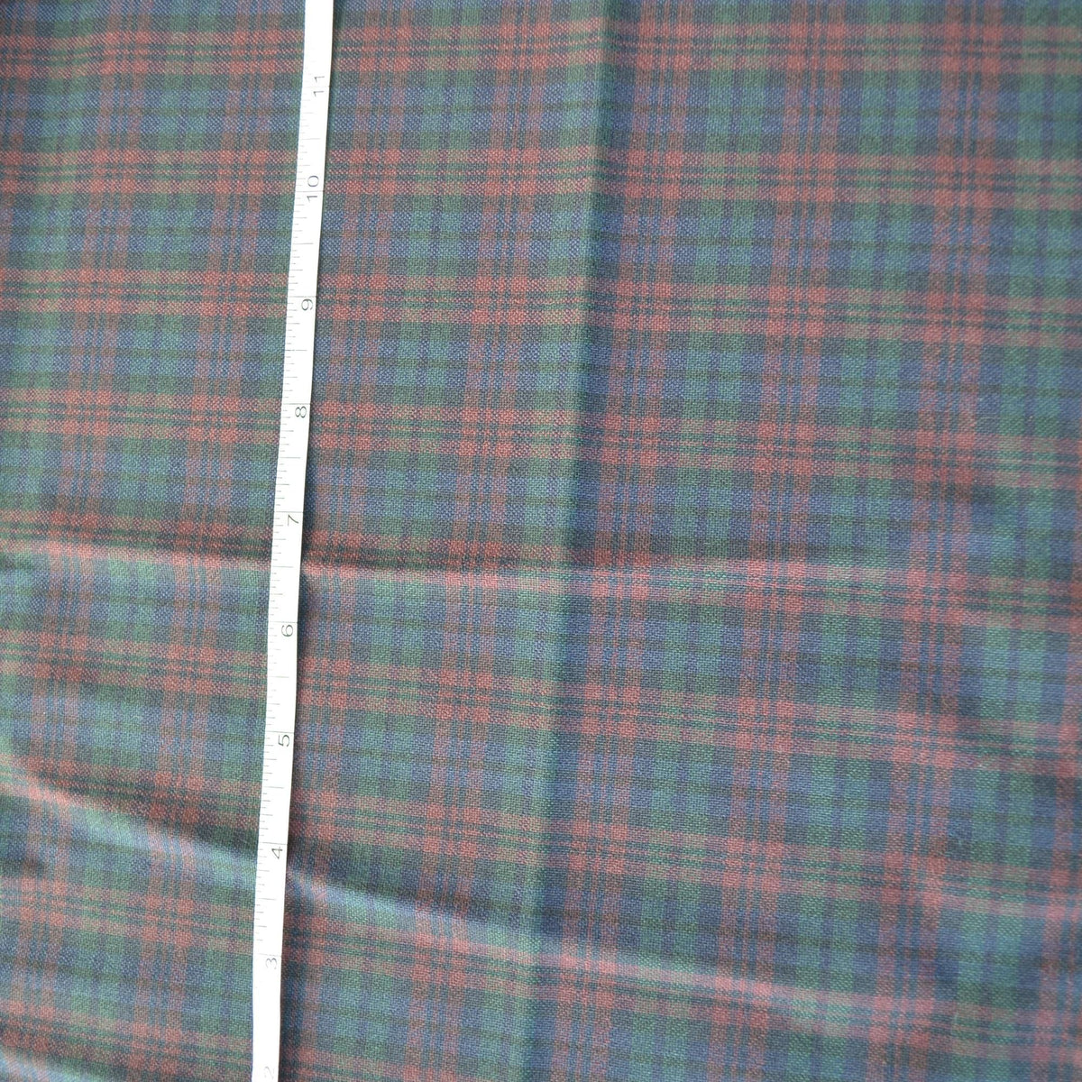 Dark Tartan Wool Tweed Fabric Navy Green Red Blue Plaid 61 Inch Wide | By the Yard
