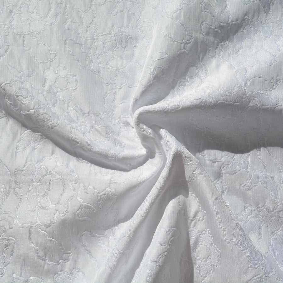 Cotton Brocade Fabric | White | Upholstery Fabric & Home Decor Textile | Curtain, Drapery, Pillow | By the Yard