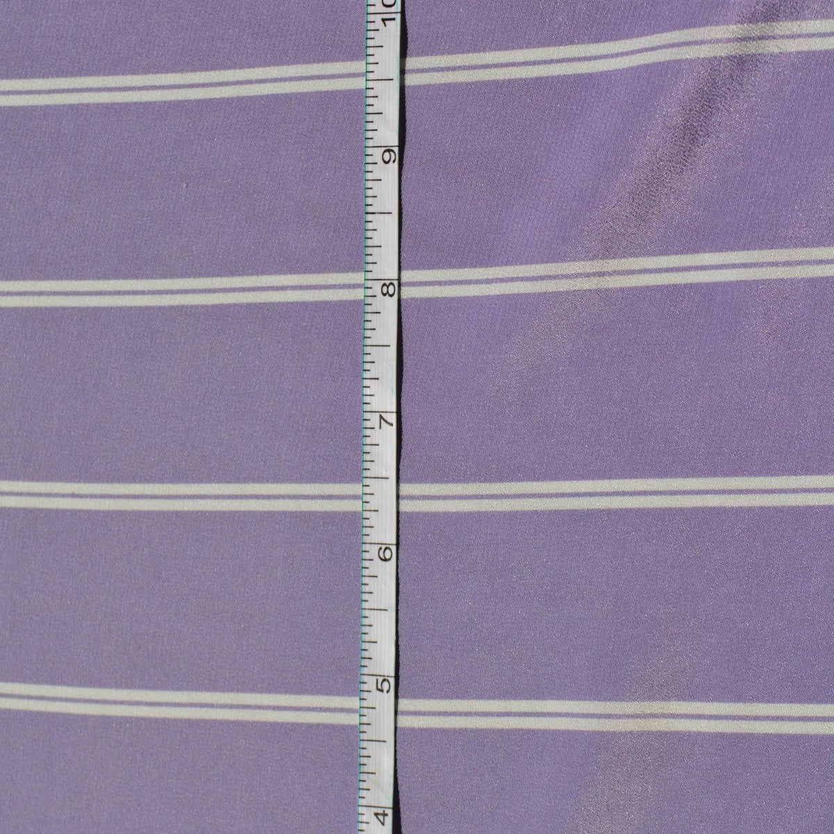 100% Silk Crepe de Chine Print Purple and white Striped 56" Wide Luxury Fabric Sewing | By the Yard