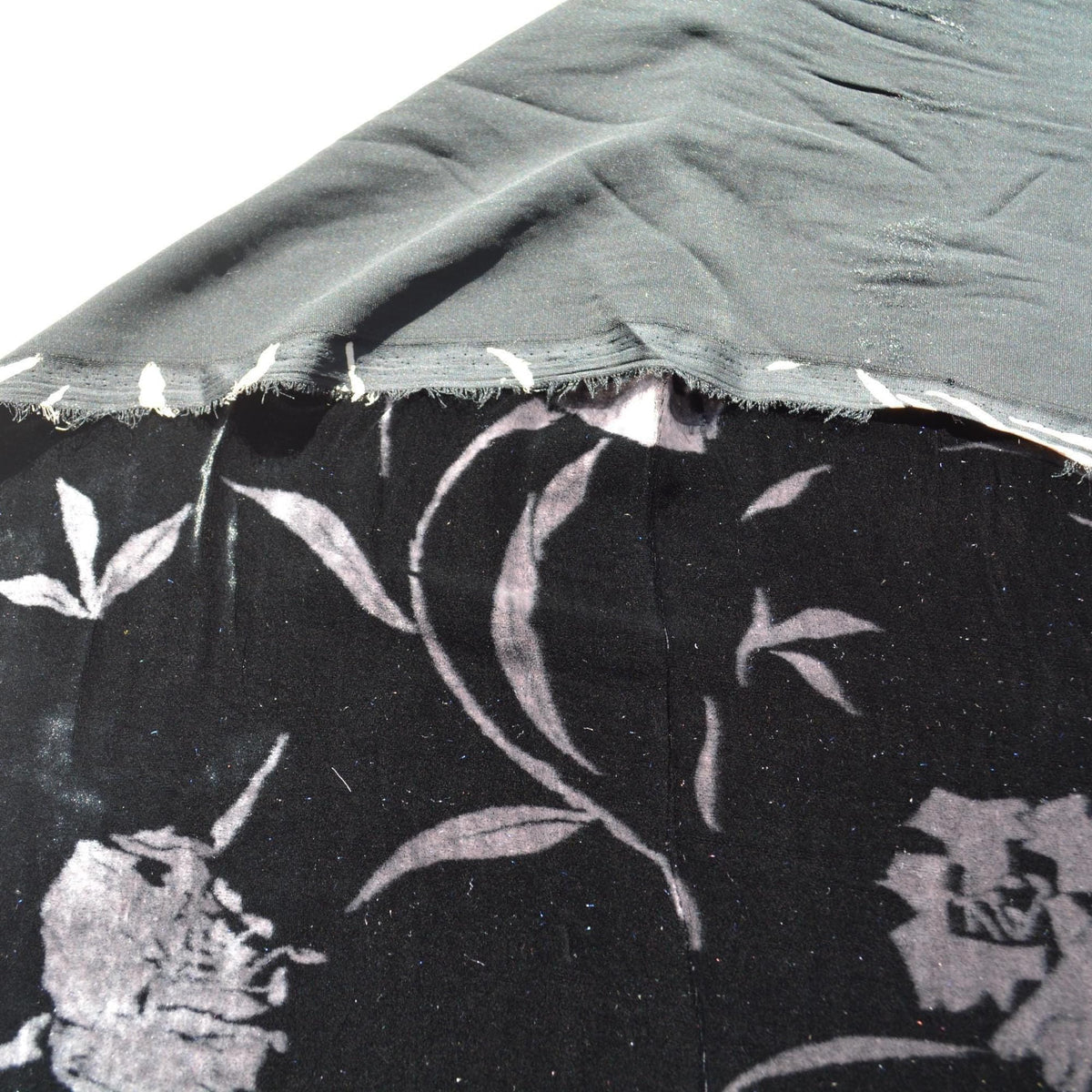 Silk Velvet Devoré Georgette Fabric – 100% Silk Burnout Velvet with Floral Pattern | By the Yard