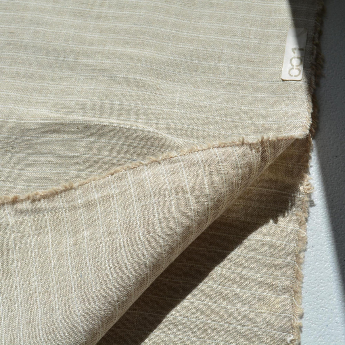100% Linen Fabric Striped Beige striped 61" Wide Dressmaking Tailoring | By the Yard