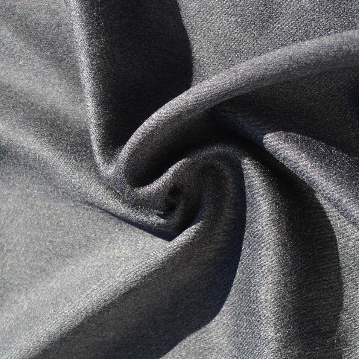 Double-Faced Wool Fabric | Navy/gray | Luxury Designer Textile |By the Yard
