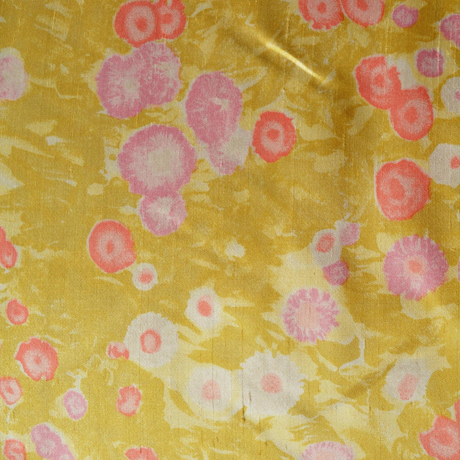 Italian Silk Dupioni Fabric Floral print 59.5" Wide Luxury Fabric | By the Yard