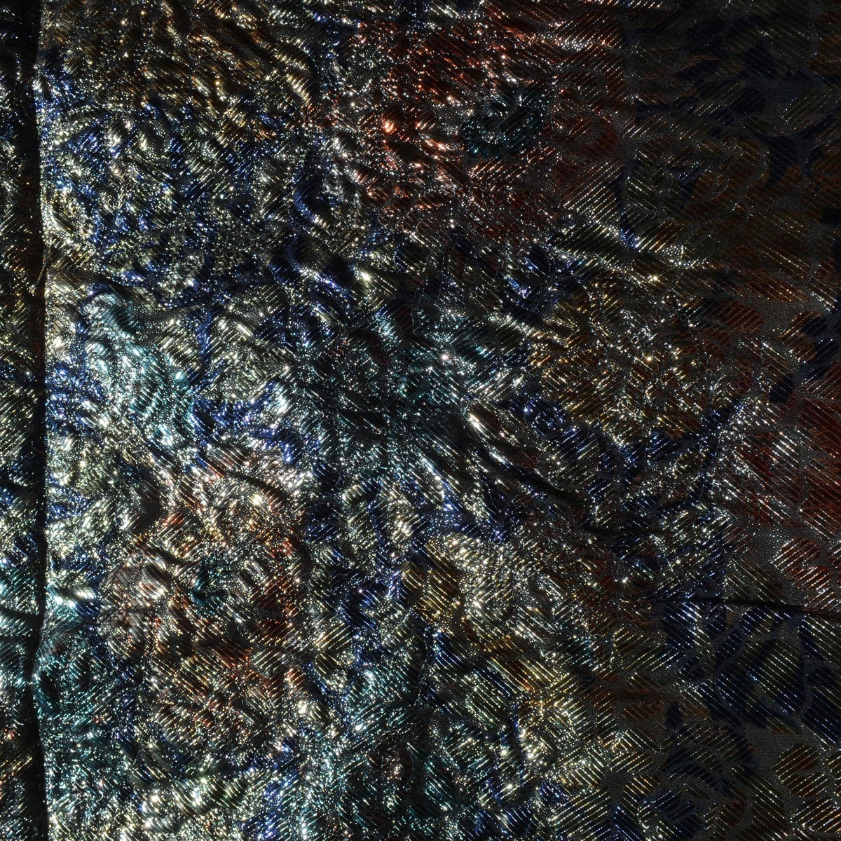 Black metallic Brocade Fabric | Designer Deadstock Yardage |By the Yard