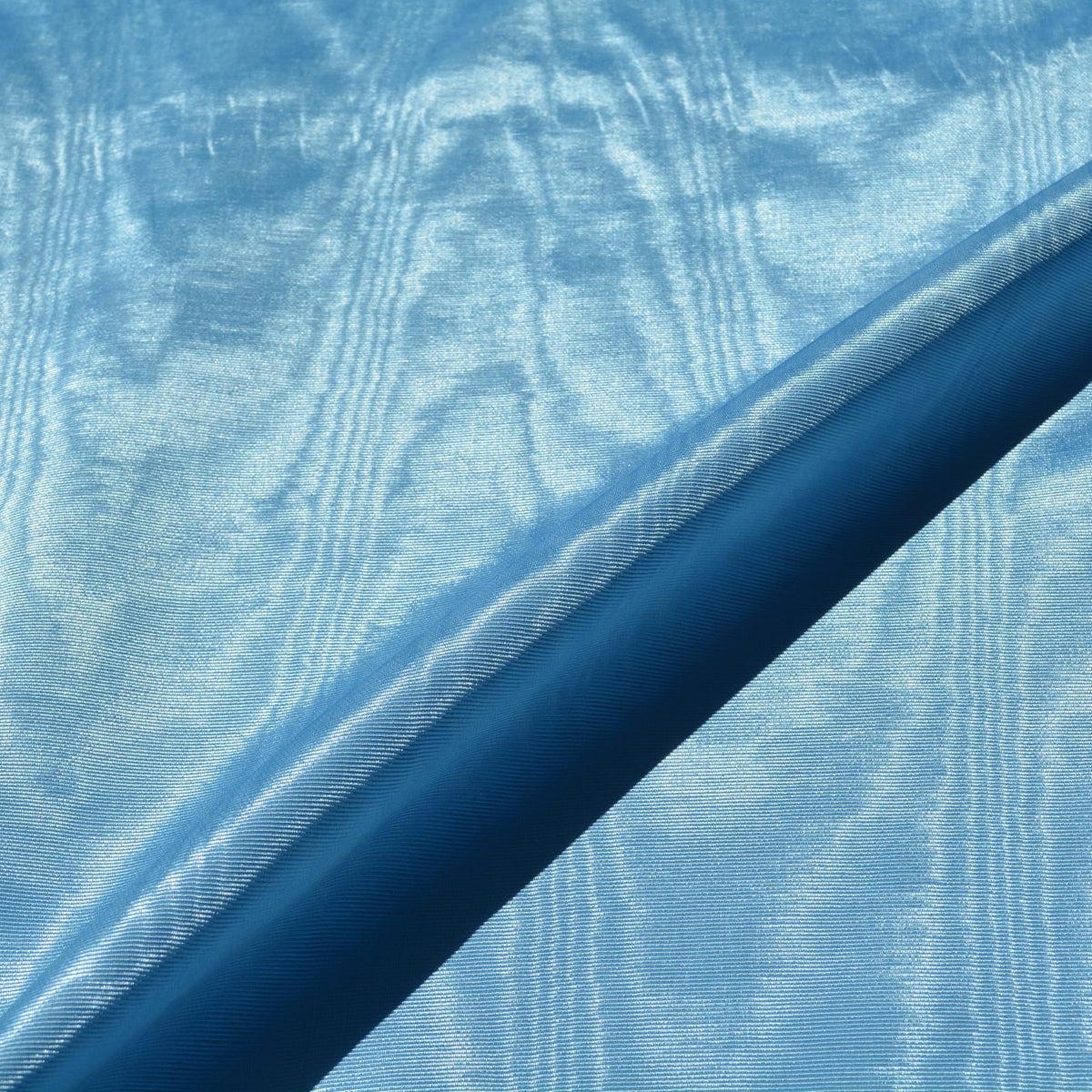 Blue Cotton Moiré — American Water Silk, 1 Yard