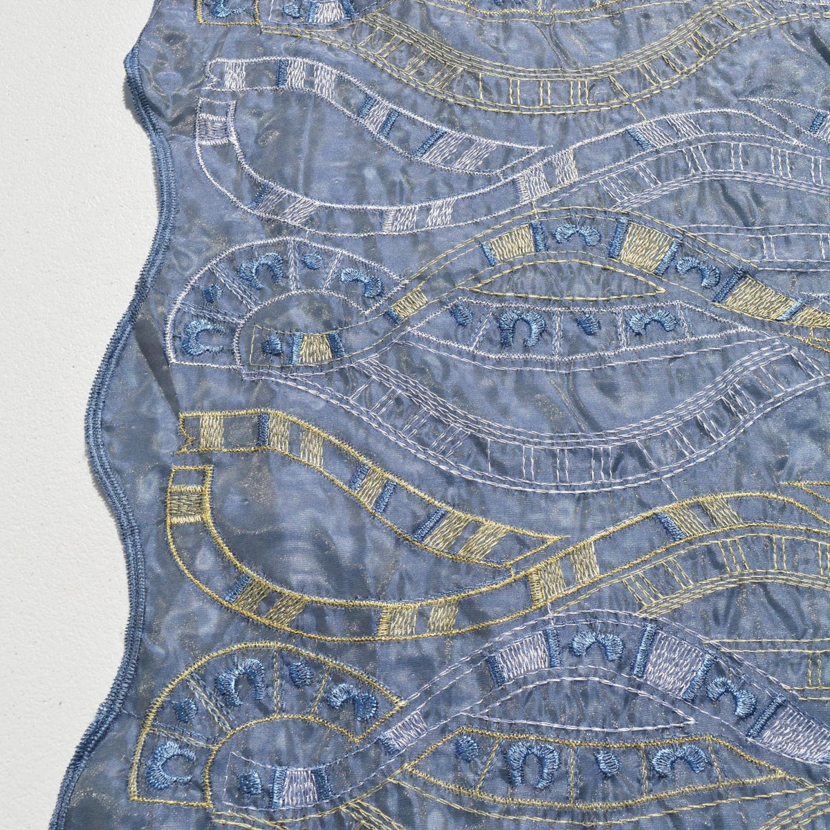 Blue Brocade Fabric | Designer Deadstock | By the Yard
