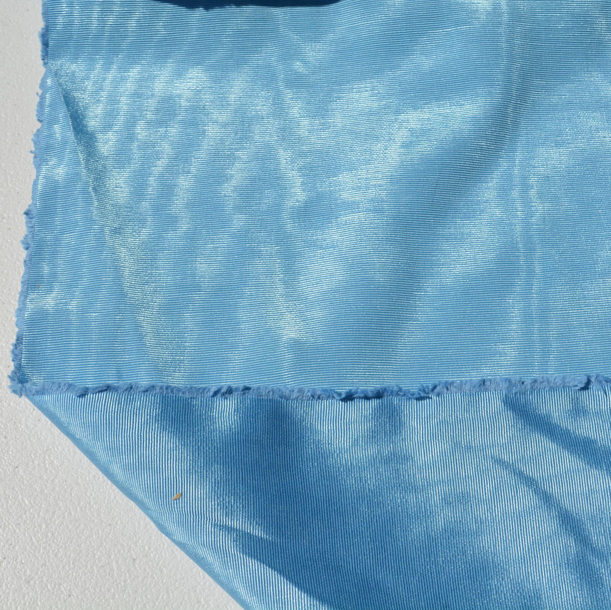Blue Cotton Moiré — American Water Silk, 1 Yard