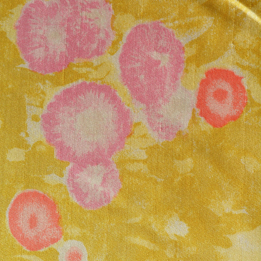 Italian Silk Dupioni Fabric Floral print 59.5" Wide Luxury Fabric | By the Yard