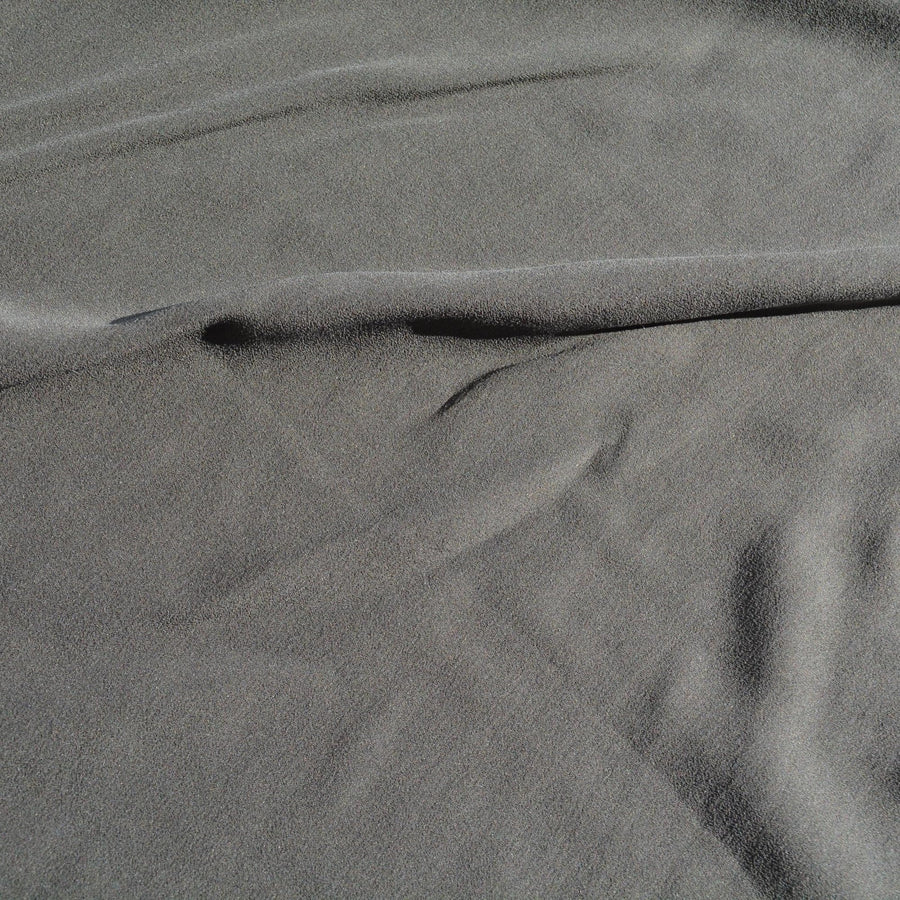 Silk Georgette Fabric | Dark gray | Luxury Designer Textile |By the Yard