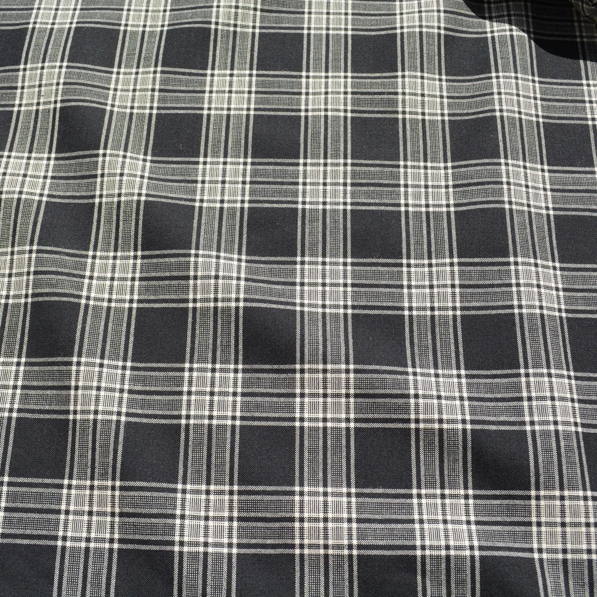 Black and white plaid 100% wool Wool Fabric | Designer Deadstock | By the Yard