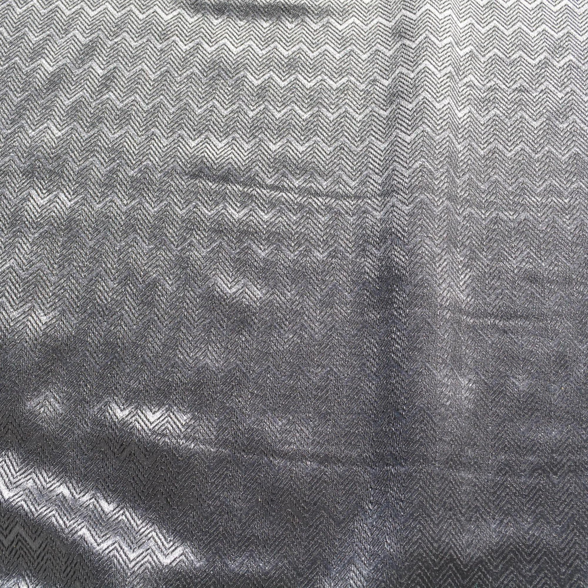 Zigzag Wool Blend Fabric | Dark gray | Luxury Designer Textile |By the Yard