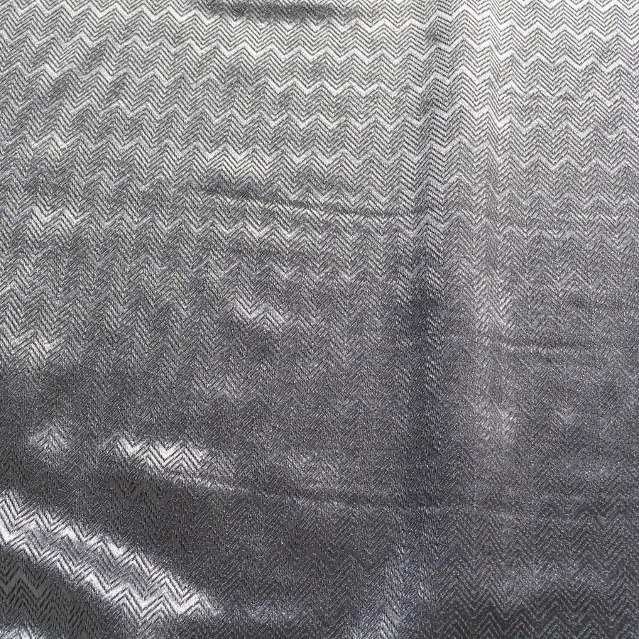 Zigzag Wool Blend Fabric | Dark gray | Luxury Designer Textile |By the Yard