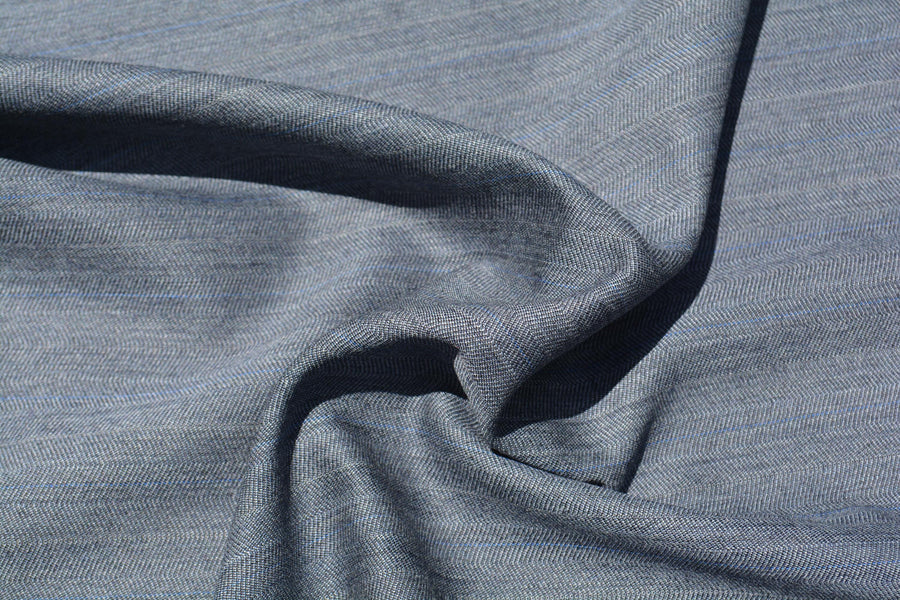 British Cashmere Super 120s Wool Suiting Fabric | Herringbone | Made In England | By the Yard