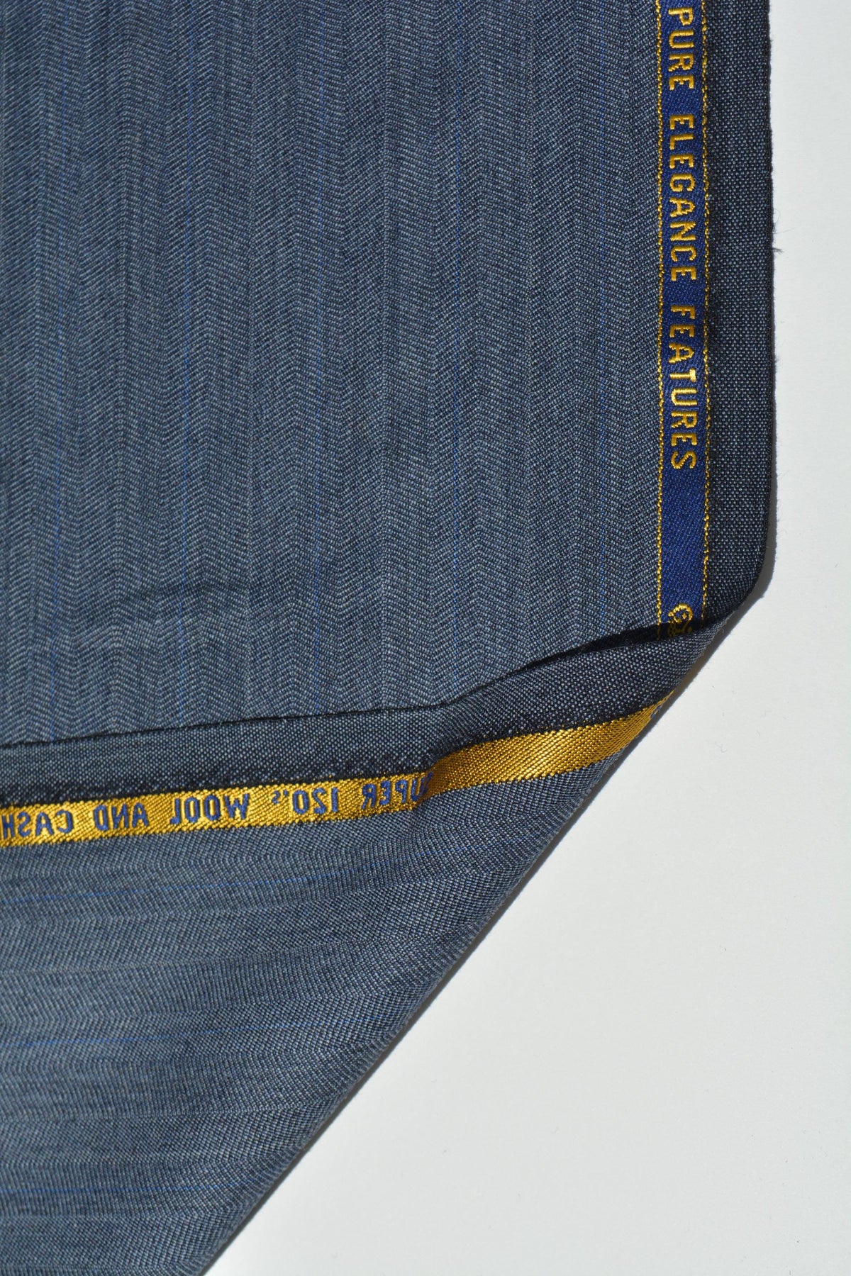 British Cashmere Super 120s Wool Suiting Fabric | Herringbone | Made In England | By the Yard