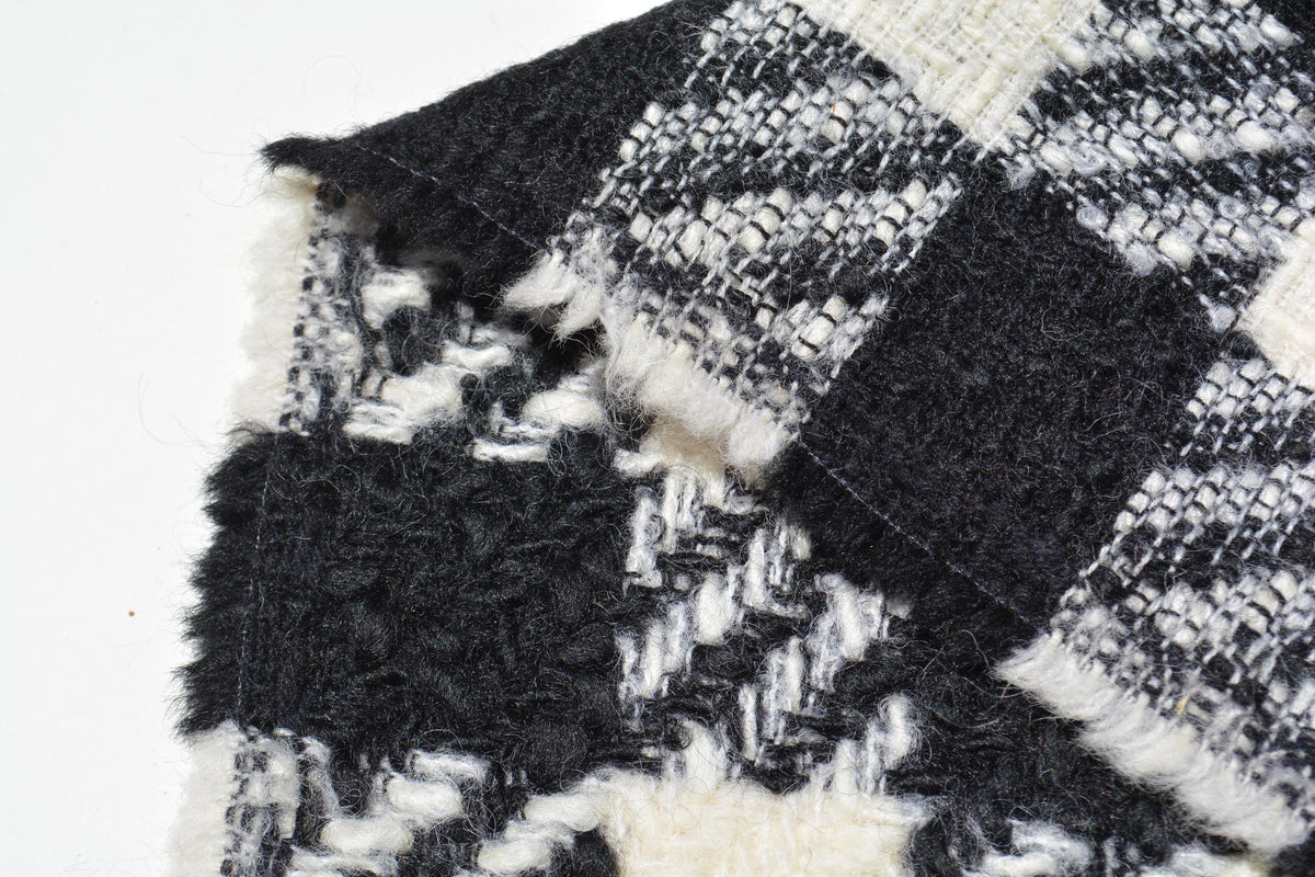 Winter Designer Wool Tweed Checkered Fabric | 100% Designer Wool, 59" Wide | Luxury Suiting, Jackets, Coats, Apparel Fab