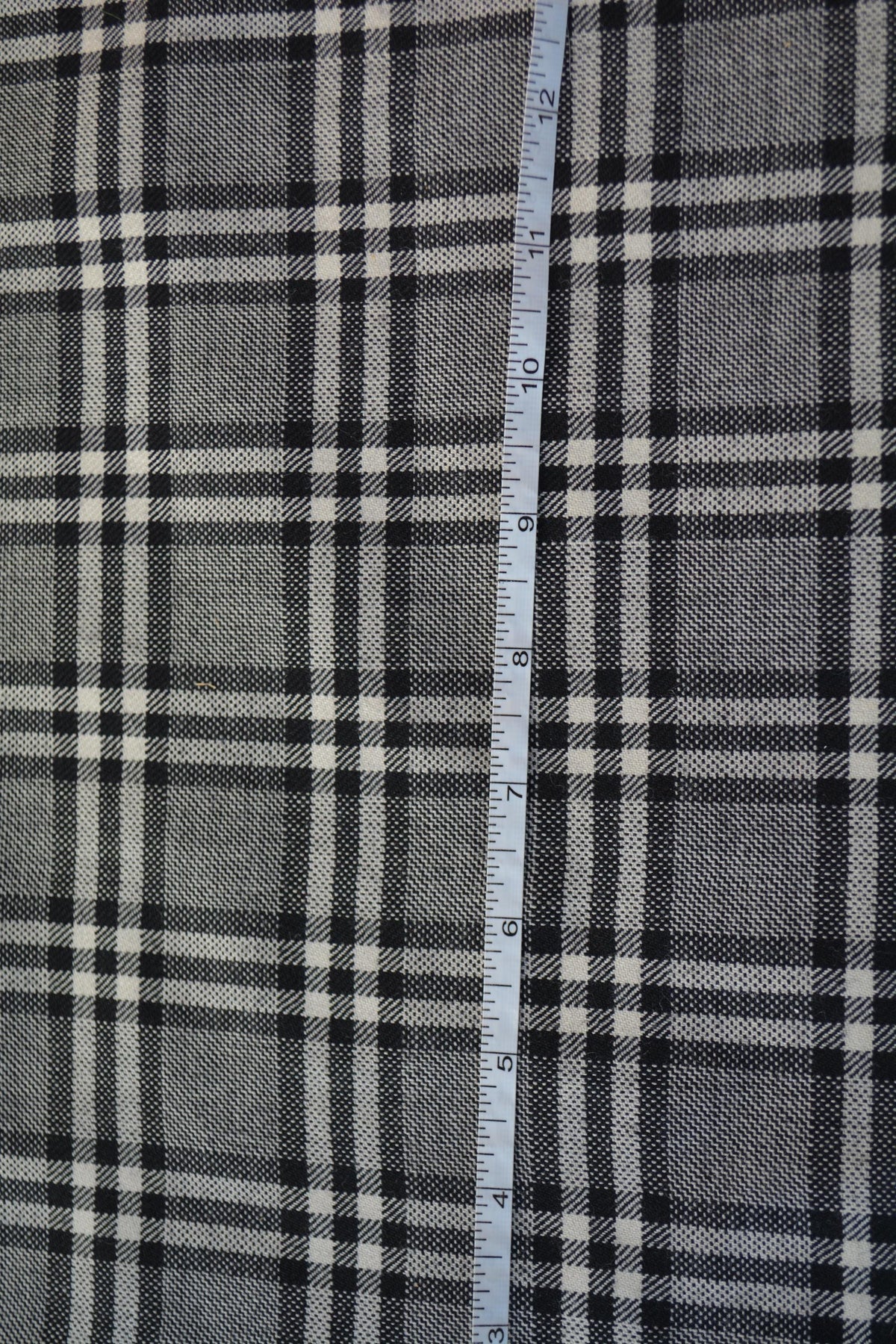 European Pure Wool | Lightweight Check Wool Suiting | Black and white | Designer Fabric Yardage |By the Yard