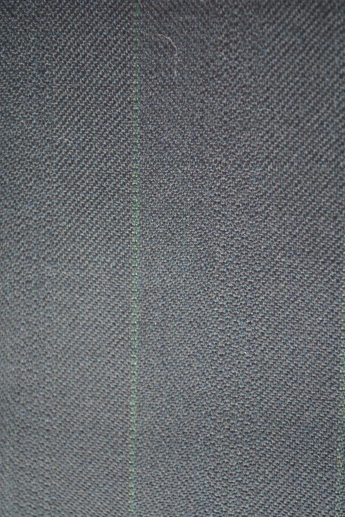 Dark Navy Wool Twill Suiting Fabric with Thin Green Stripes Designer Jacket and Trouser Material 59.5 Inch Wide | By the