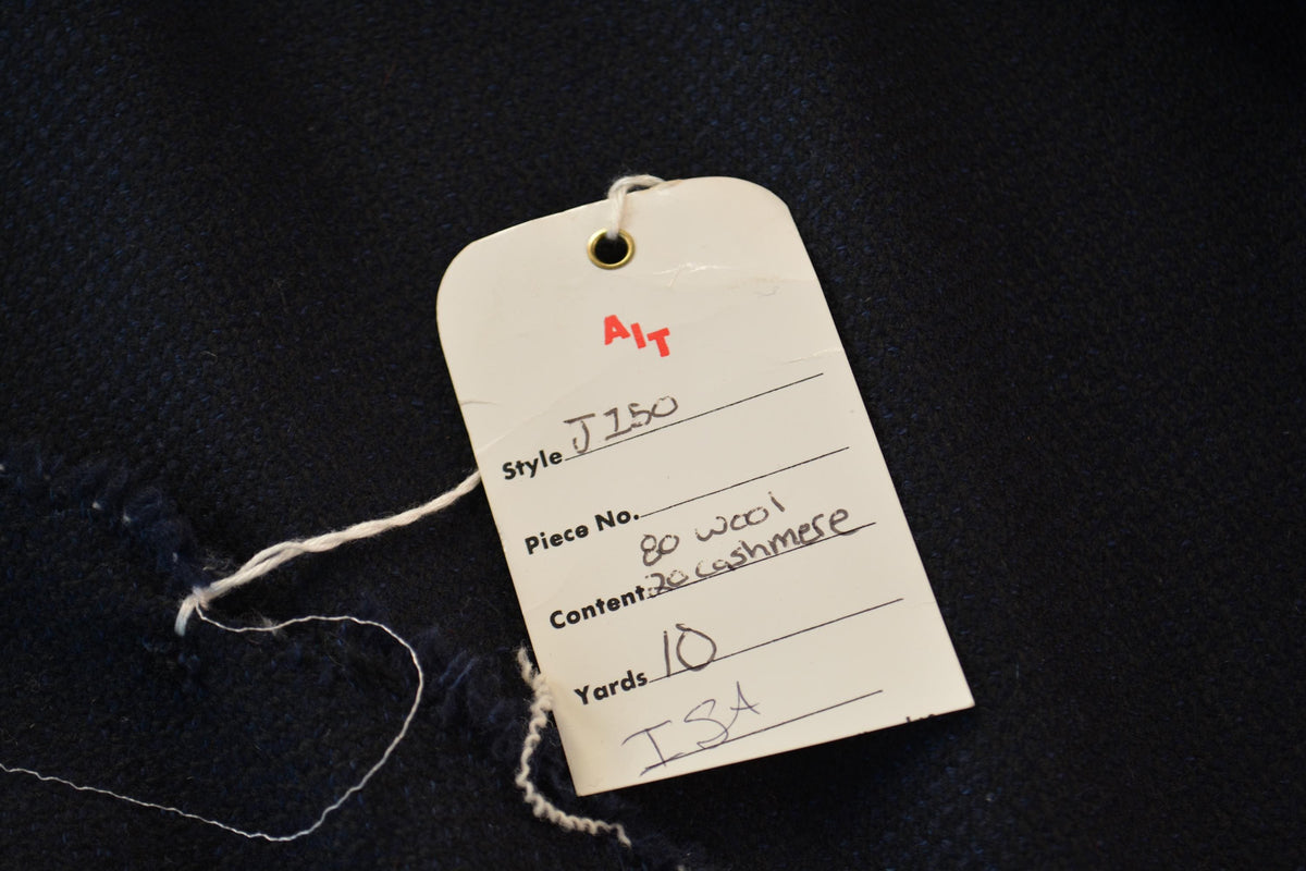 Cashmere Wool Fabric | Navy | Designer Fabric Yardage |By the Yard