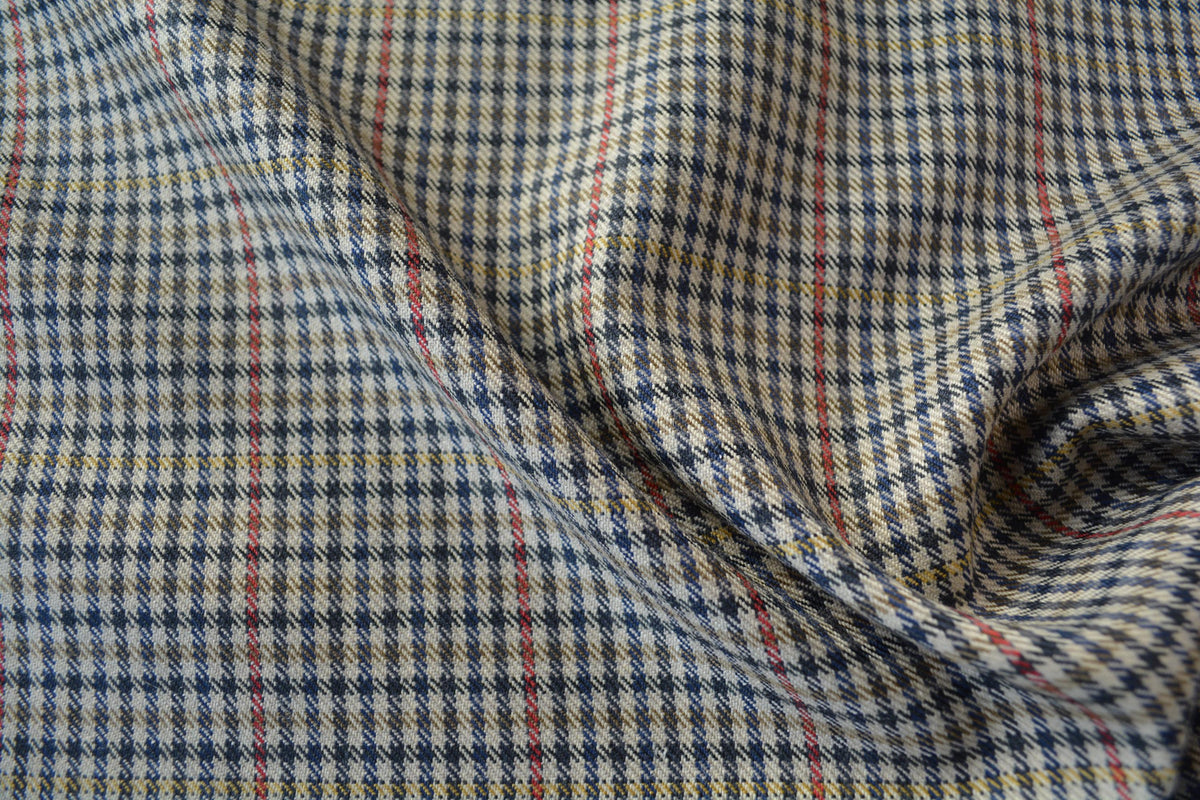 British Wool Jacketing Fabric | Plaid Made in England | By the Yard