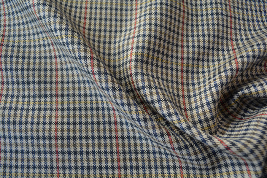 British Wool Jacketing Fabric | Plaid Made in England | By the Yard